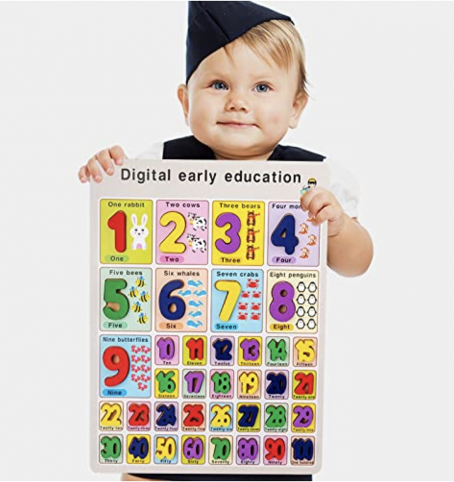 Puzzle Incastru 3D Lemn cu Numerele 1-100 și Imagini cu Animale – 40x30 cm [2]