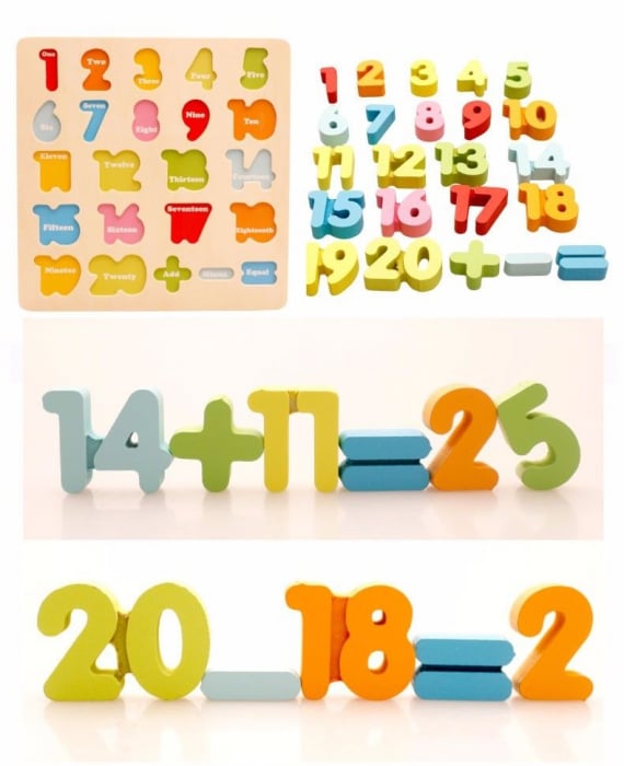 Puzzle Incastru Montessori 3D Cu Numere 1-20 [3]