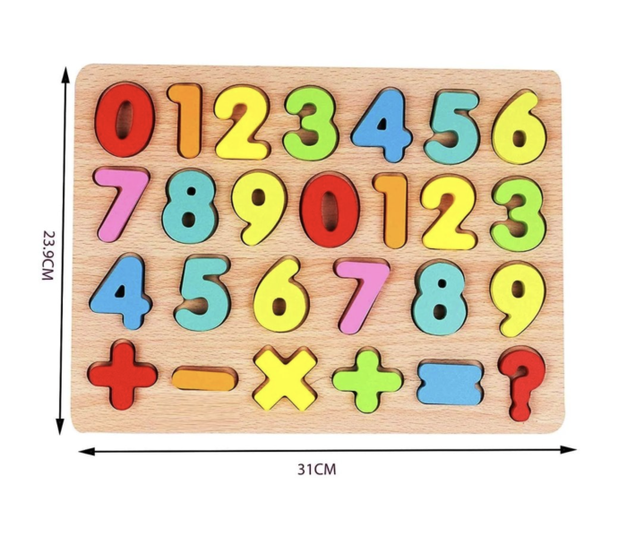 Puzzle Incastru 3D cu Cifre si Semne Matematice, din lemn [3]