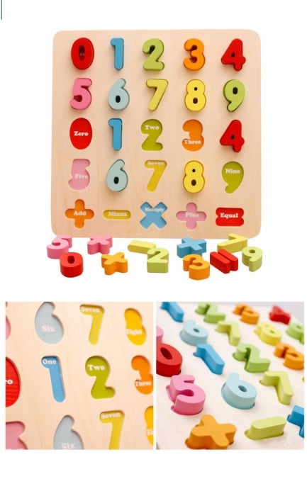 Puzzle Incastru Montessori Cu Cifre Si Semne Matematice 3D [2]