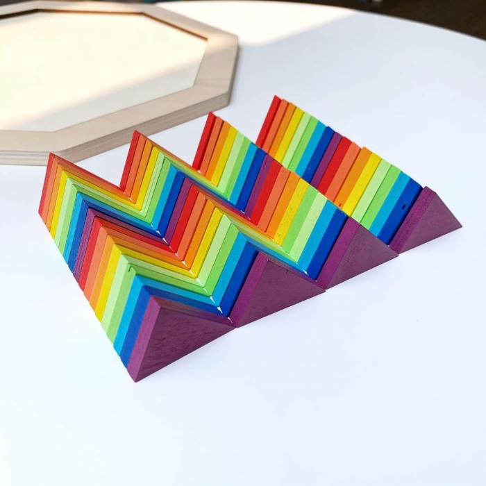 Puzzle Montessori lemn octogon Rainbow [2]