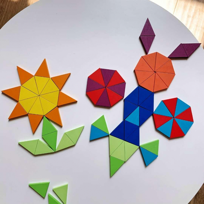 Puzzle Montessori lemn octogon Rainbow [5]