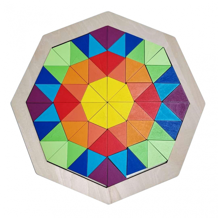 Puzzle Montessori lemn octogon Rainbow