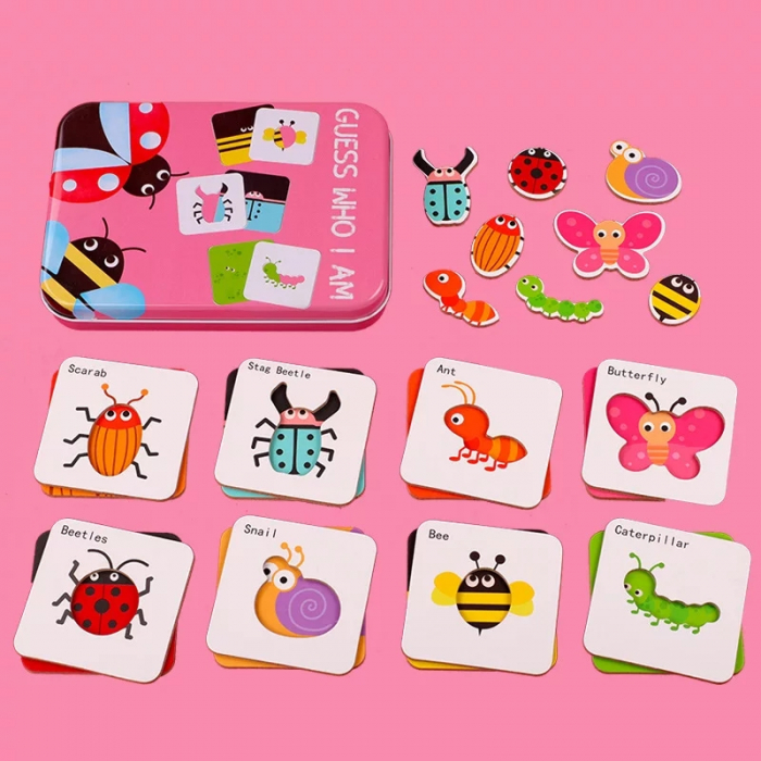 Puzzle si sabloane Insectele - Ghici cine sunt?, in cutie metalica [3]