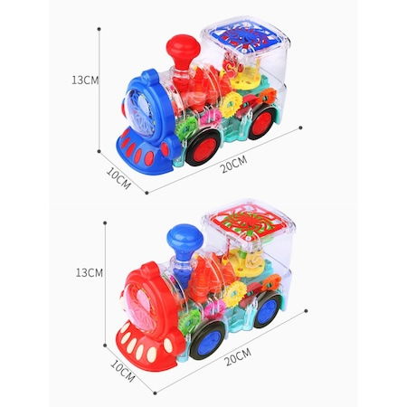Tren, locomotiva cu carcasa transparenta, sunete si lumini, Gear Train [5]