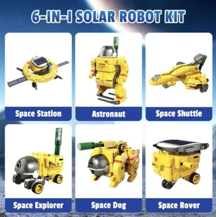 Robot solar spatial 6 in 1, set educativ STEM astronaut si naveta, 8 ani+ [5]