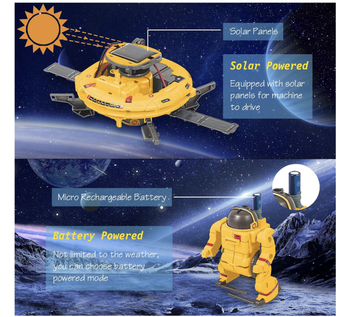 Robot solar spatial 6 in 1, set educativ STEM astronaut si naveta, 8 ani+ [10]