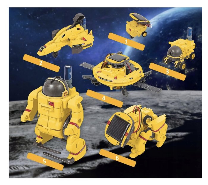 Robot solar spatial 6 in 1, set educativ STEM astronaut si naveta, 8 ani+ [7]