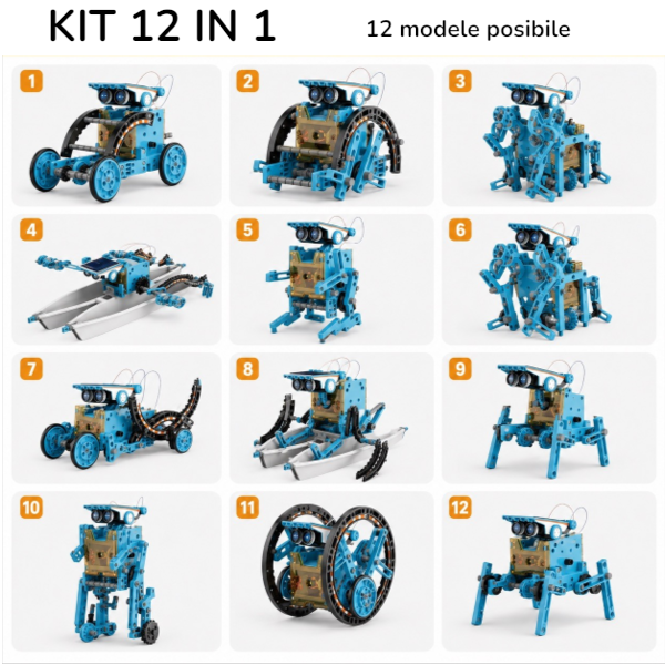 Robot solar STEM 12 in 1, set educativ de constructie si robotica, 8 ani+ [3]