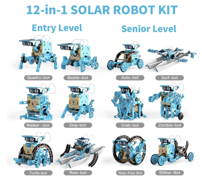 Robot solar STEM 12 in 1, set educativ de constructie si robotica, 8 ani+ [9]