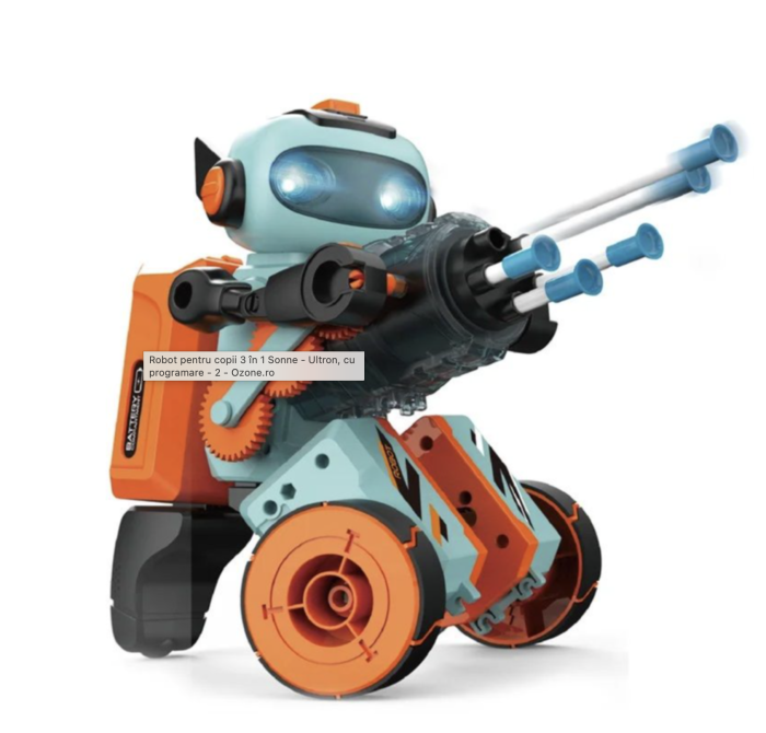 Robot educational STEM 3 in 1 cu telecomanda 2.4 GHz si programare, 220 piese, 8 ani+ [8]