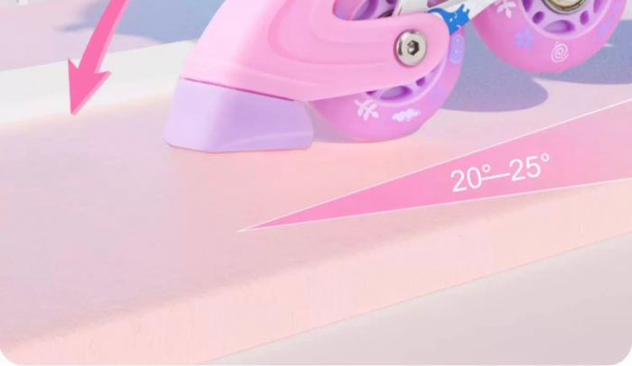 Role copii 2 in 1, Angel Wings, cu casca, cotiere si genunchiere, masuri reglabile 31-34 roz S [3]