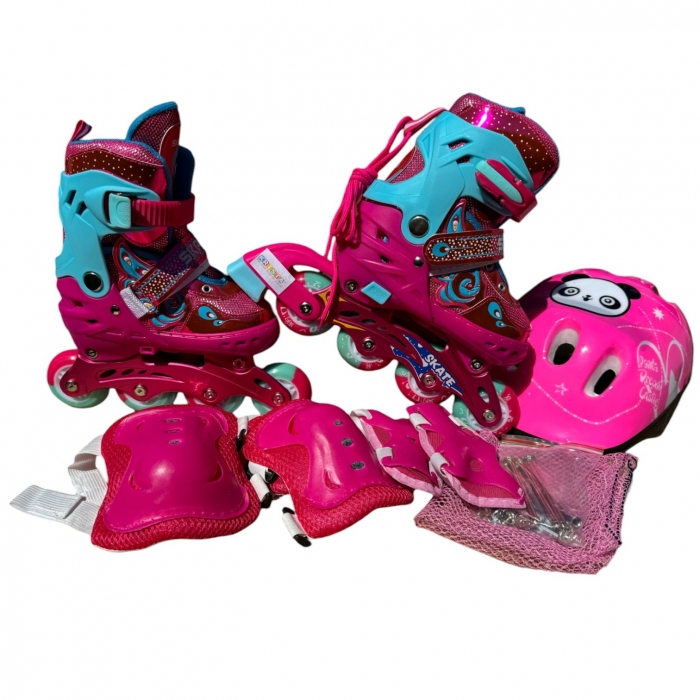 Role copii MY-918TDS, 31-34 roz S, 4 roti, 3 in 1, cu accesorii de protectie, masuri reglabile [3]