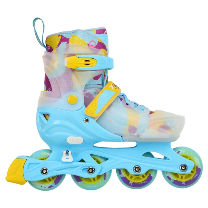 Role copii 2 in 1 BW230, reglabile S 31-34, casca, protectii, bleu cu alb [5]