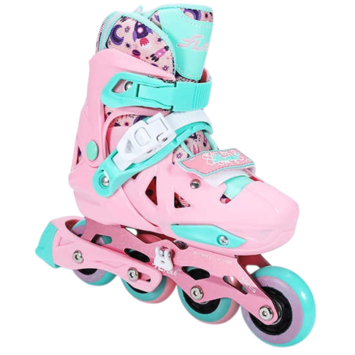Role copii BW225, cu 4 roti cu lumini, masuri reglabile 31 - 34, roz, S [3]