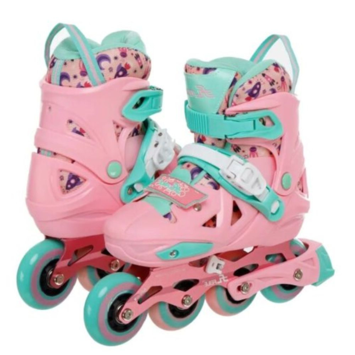 Role copii BW225, cu 4 roti cu lumini, masuri reglabile 31 - 34, roz, S [4]