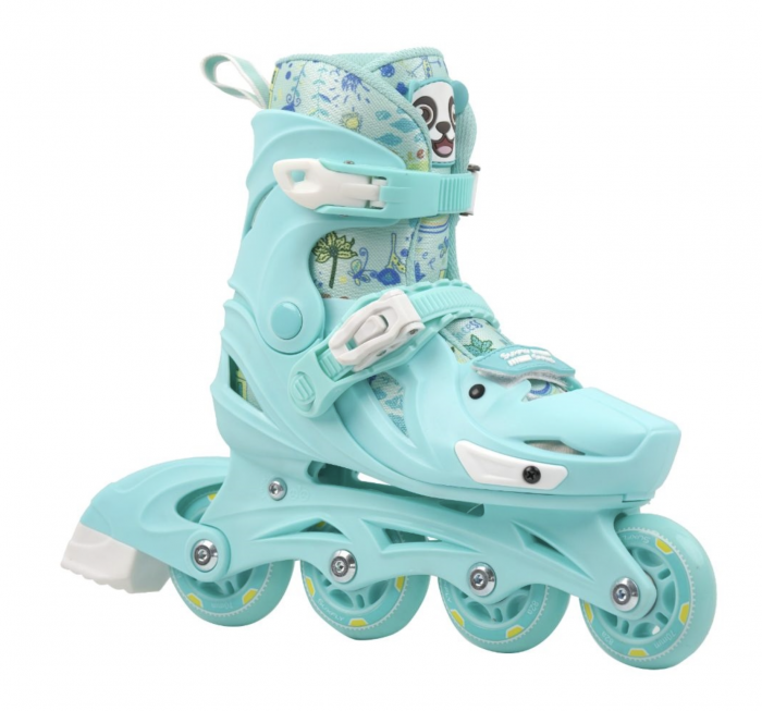 Role copii 2 in 1, R011, cu casca, cotiere si genunchiere, masuri reglabile 29-32, vernil, S [3]