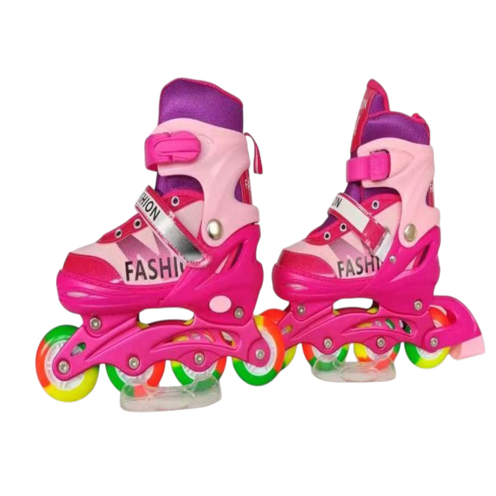 Role copii 802AT, reglabile S 30-34 cu roti LED, roz [4]