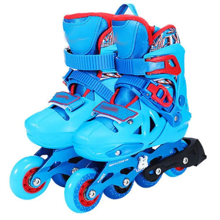 Role copii BW225, cu 4 roti cu lumini, masuri reglabile 31 - 34, albastru, S [2]