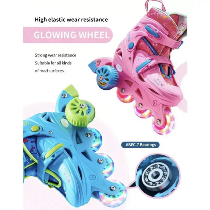 Role copii LW-R6BTS, 29 - 32 roz M, cu roti ajutatoare, cu accesorii de protectie, masuri reglabile [11]