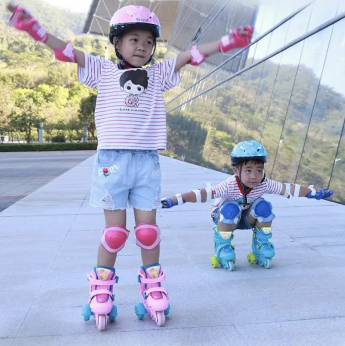 Role copii LW-R6BTS, 29 - 32 roz M, cu roti ajutatoare, cu accesorii de protectie, masuri reglabile [12]