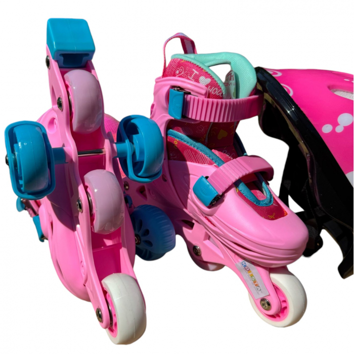 Role copii LW-R6BTS, 29 - 32 roz M, cu roti ajutatoare, cu accesorii de protectie, masuri reglabile [6]