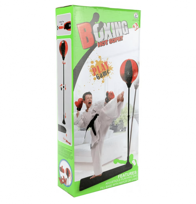 Sac de box cu Stand reglabil pe inaltime, cu manusi, pentru copii [7]
