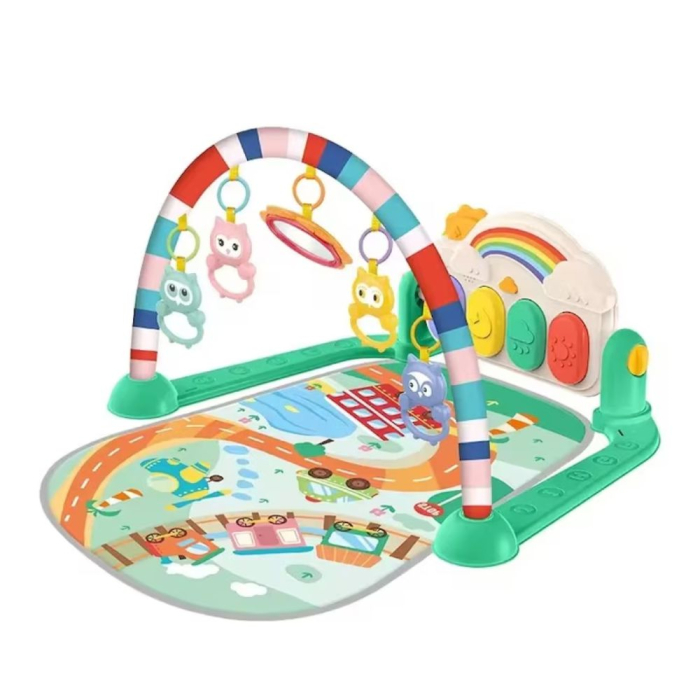 Saltea activitati bebe Baby Piano Fitness Rack verde – centru de joaca muzical [1]