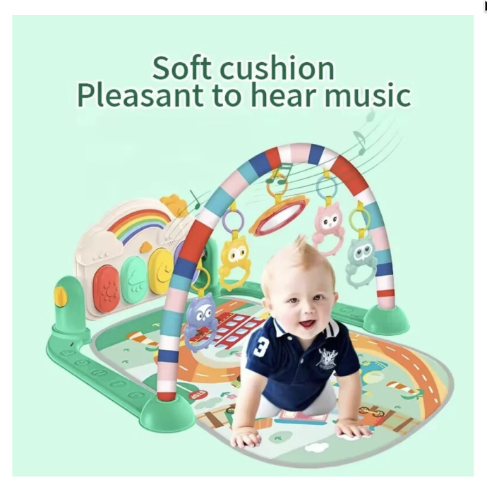 Saltea activitati bebe Baby Piano Fitness Rack verde – centru de joaca muzical [2]