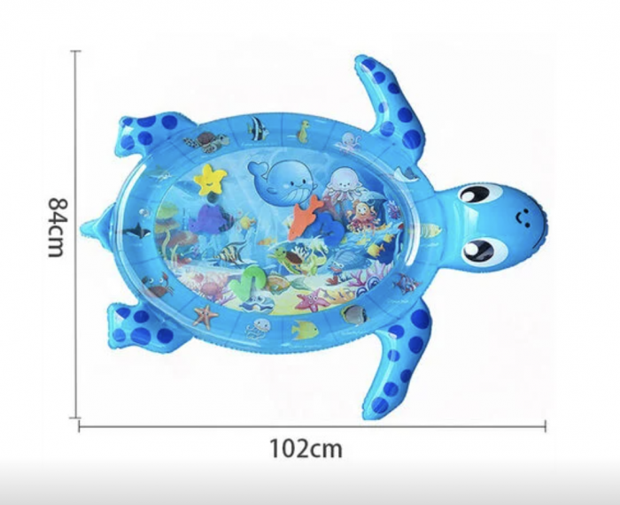 Saltea cu apa pentru bebelusi 100 x 55 cm - broscuta testoasa, albastra [5]