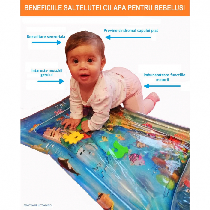 Saltea cu apa pentru bebelusi 70 x 50 cm - Delfinii cu pestisori [8]