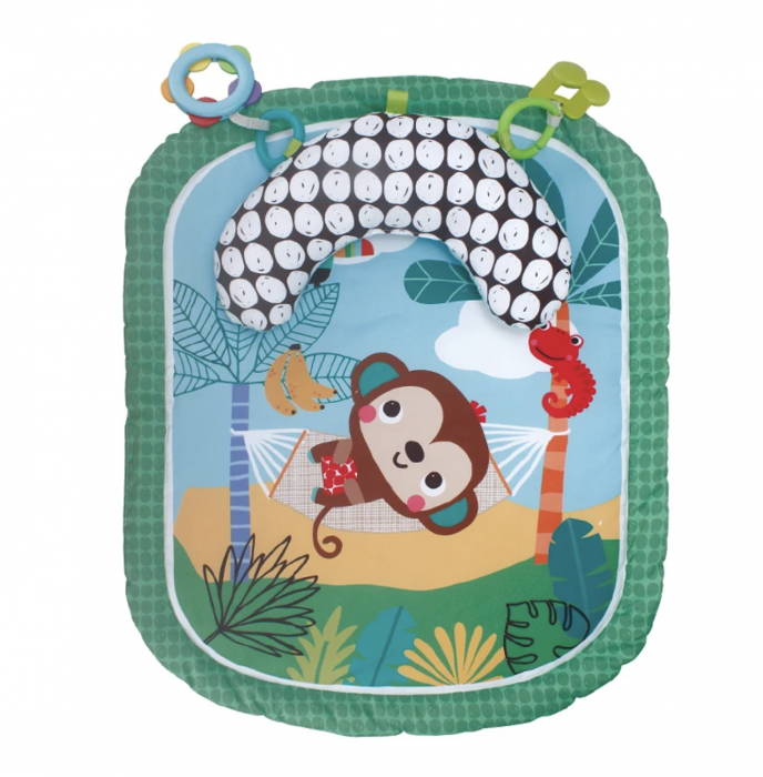 Saltea de joaca cu Perna si jucarii de dentitie, pentru bebelusi, verde [2]