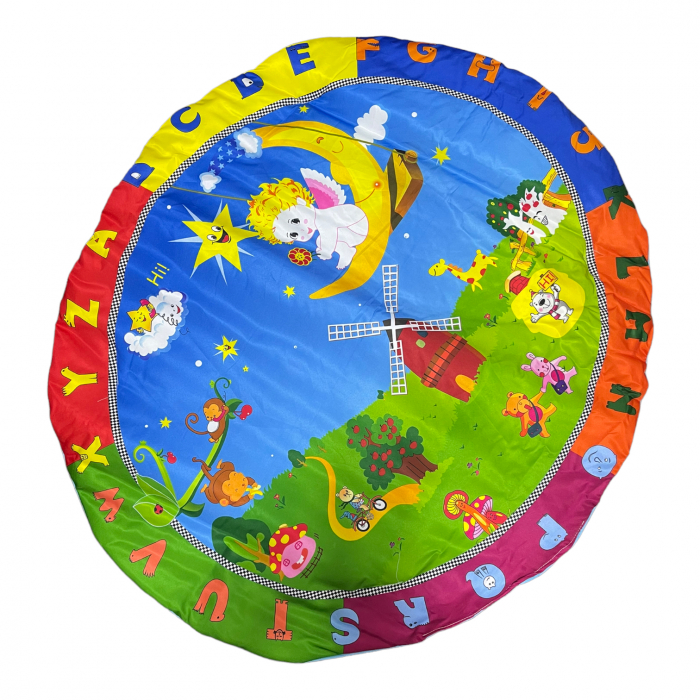 Saltea de joaca pentru bebelusi, Animale in natura cu ingeras si alfabet, 94 cm [2]