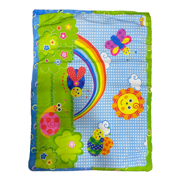 Saltea de joaca pentru bebelusi, Curcubeu si insecte vesele, 92 x 60 cm [7]