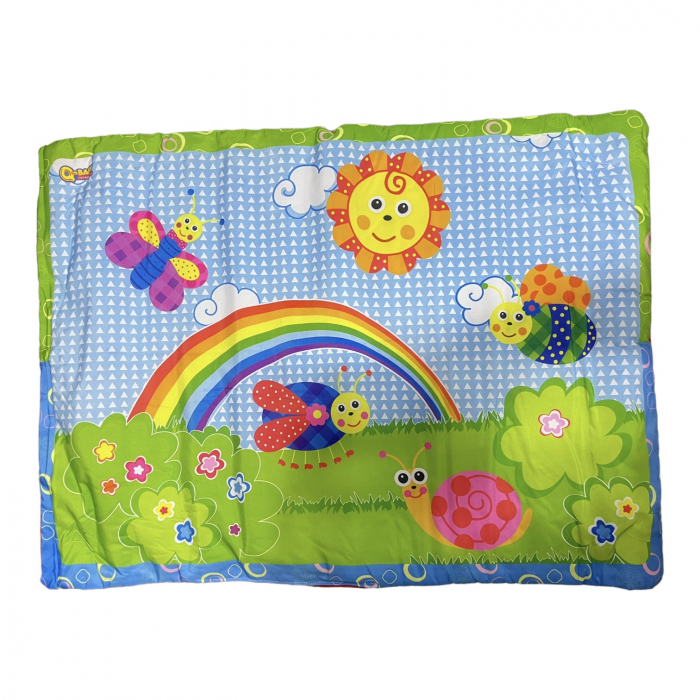 Saltea de joaca pentru bebelusi, Curcubeu si insecte vesele, 92 x 60 cm [2]