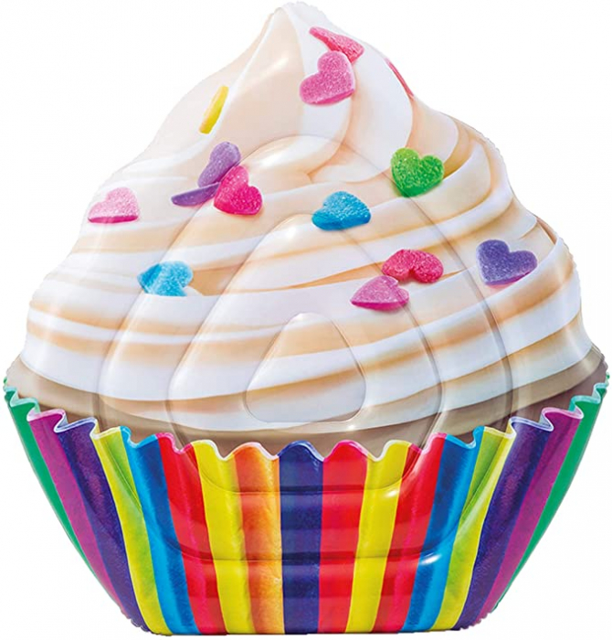 Saltea gonflabila intex, briosa cupcake, 140 x 150 cm, 58770