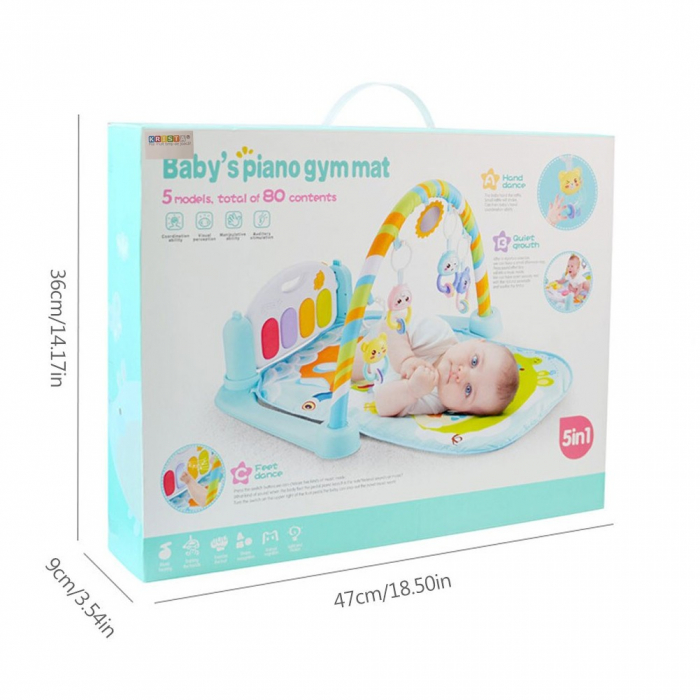 Saltea interactiva pentru gimnastica bebelusilor cu pian, vernil - Krista® [4]