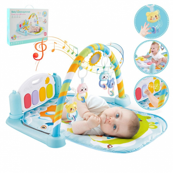 Saltea interactiva pentru gimnastica bebelusilor cu pian, vernil - Krista® [11]