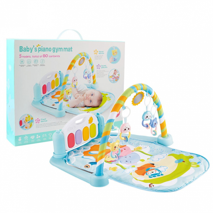 Saltea interactiva pentru gimnastica bebelusilor cu pian, vernil - Krista® [3]