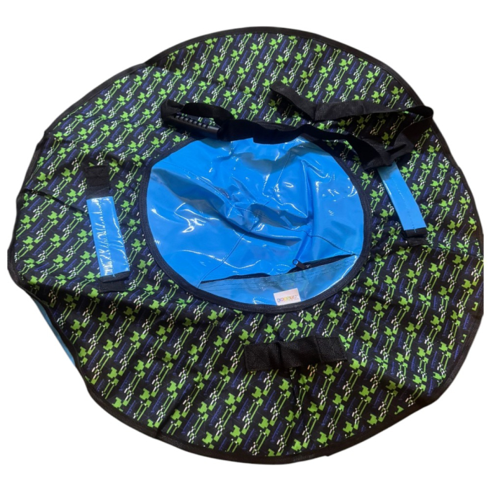 Sanie Gonflabila Rotunda cu Camera din Cauciuc, 80 cm, Albastru cu imprimeu [2]