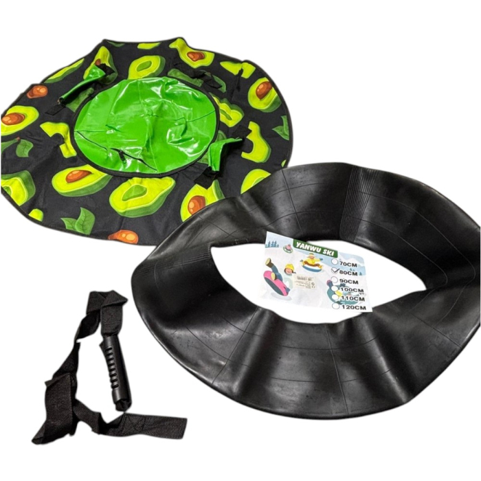 Sanie Gonflabila Rotunda cu Camera din Cauciuc, 80 cm, Verde Avocado [2]