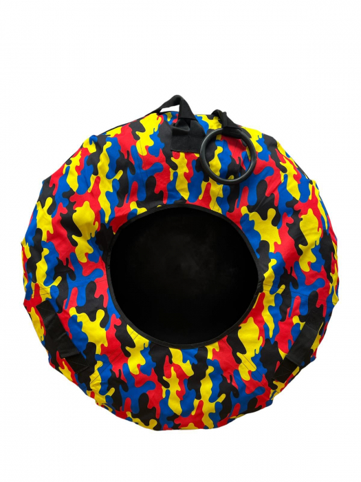 Sanie rotunda gonflabila, cu manere, pentru zapada, multiciolor [5]