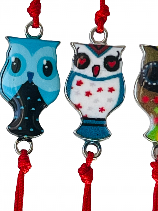 Martisor bratara metal bufnita colorate - krista 