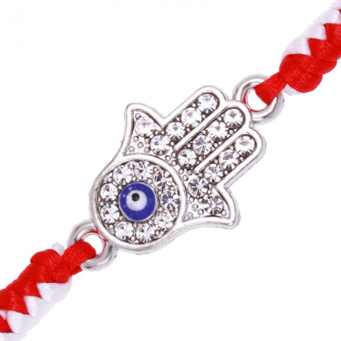 Set 12 martisor bratara metal mana norocoasa a fatimei, argintiu - krista 