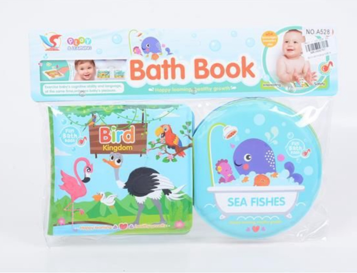 Set 2 carticele bebelusi pentru baie, moi si cu sunete, Animale Marine si Pasari [4]