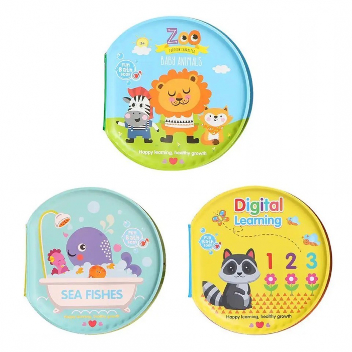 Set 2 carticele bebelusi pentru baie, moi si cu sunete, Zoo [6]
