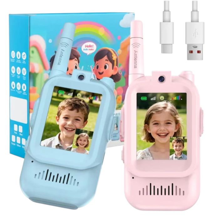 Set 2 Statii Walkie-Talkie cu Apel Video, reincarcabile, 400 m [3]