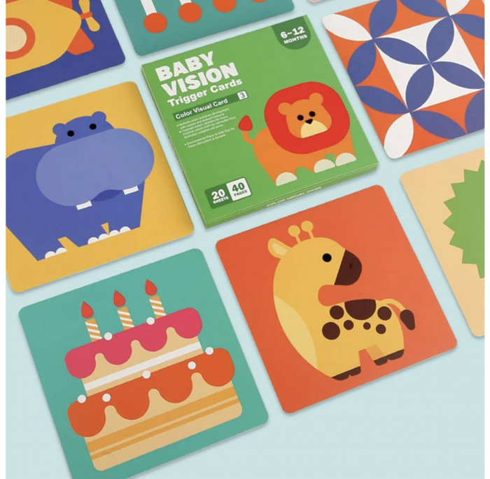 Set 20 carduri STEM de stimulare vizuala si senzoriala pentru bebelusi 6-12 luni [4]