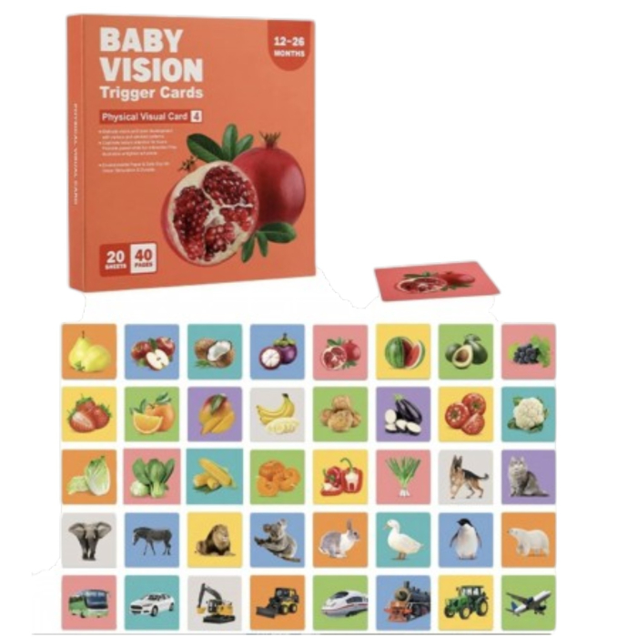Set 20 carduri STEM de stimulare vizuala si senzoriala pentru bebelusi 12-26 luni [6]