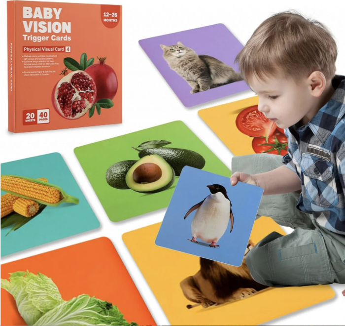 Set 20 carduri STEM de stimulare vizuala si senzoriala pentru bebelusi 12-26 luni [2]